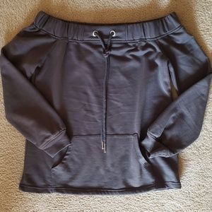 Buckle off the shoulder sweatshirt